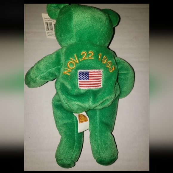 *: Beverly Hills Plush JFK Memorial Limited Edition bean Bear green Irish pride - Picture 4 of 4